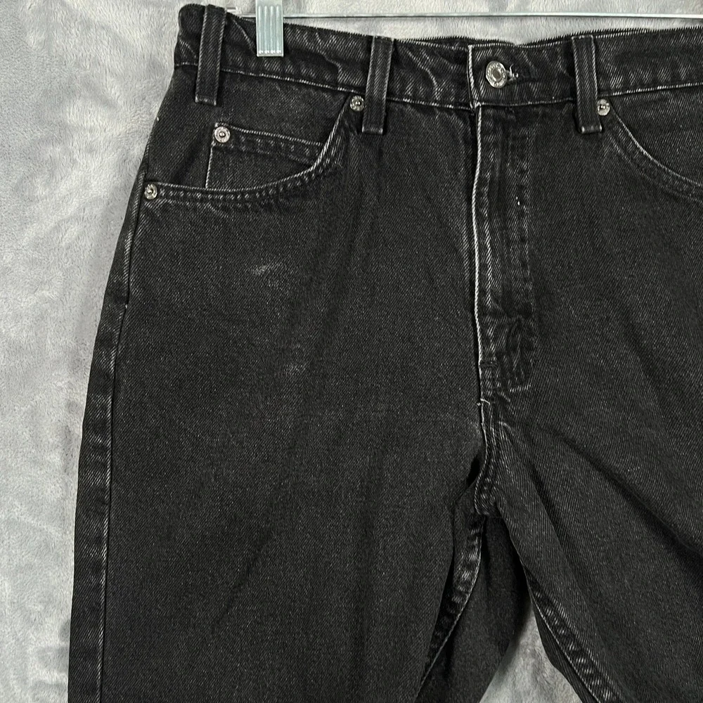 Vintage Levis 550 Jean Shorts Mens 33 (31) Black Red Batwing Orange Tab 90s